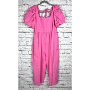 CROSBY MOLLIE BURCH Women's Pink Puff Sleeve Jumpsuit Medium